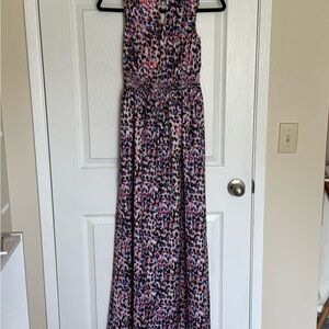 Little Mistress High Neck Halter Sleeveless Maxi Dress